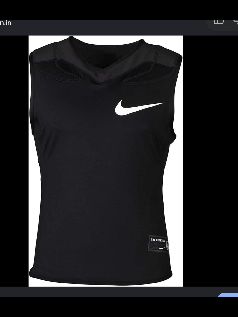 Nike Vapor Speed Black Athletic Sleeveless Top with White Swoosh